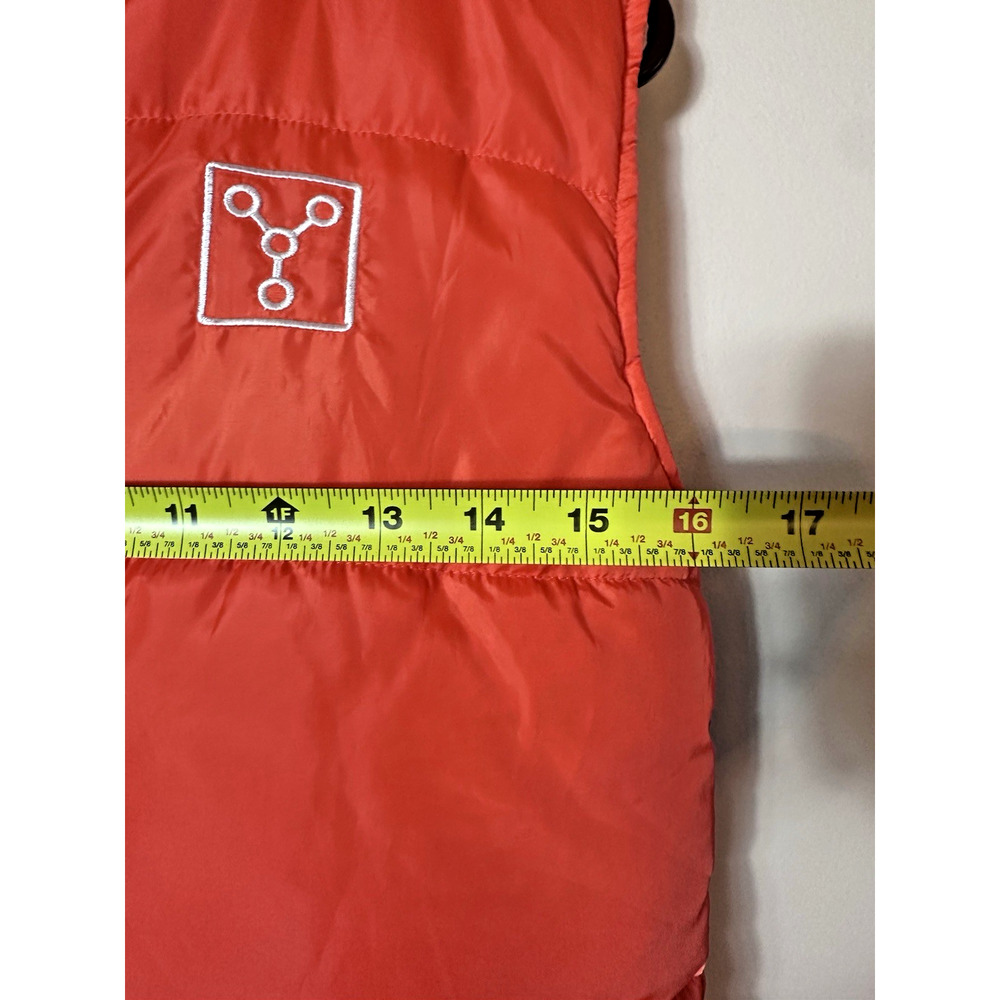 Back to the Future Vest Mens XS Orange OUTATIME California Plate Puffer Lootwear - Picture 9 of 10
